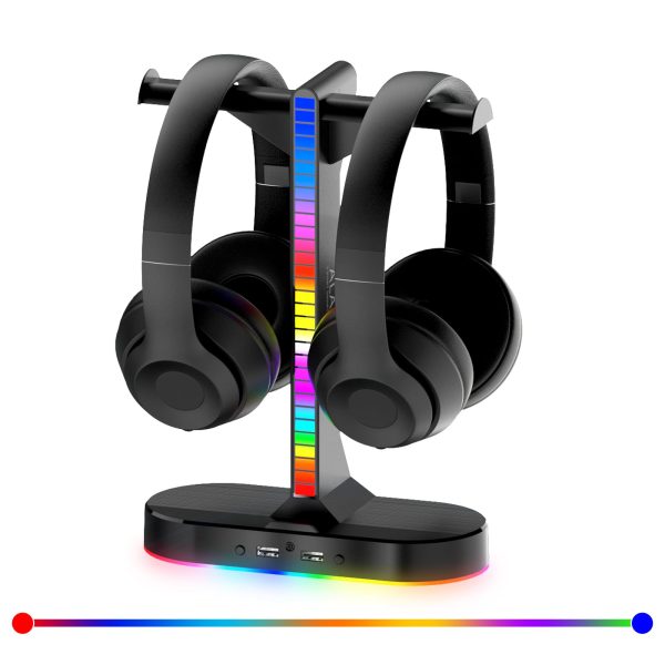 2 in 1 RGB Gaming Headphone Stand with 2 USB Charging